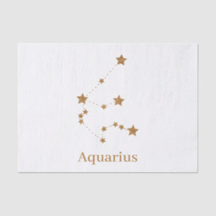 Papel De Seda Símbolo Zodiaco Moderno Aquário Dourado Element