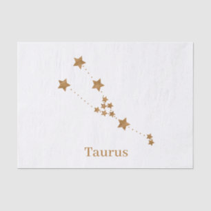 Papel De Seda Símbolo Zodiaco Moderno Taurus Dourado Elemento