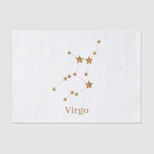 Papel De Seda Símbolo Zodiano Moderno Dourado Virgo Elemento T