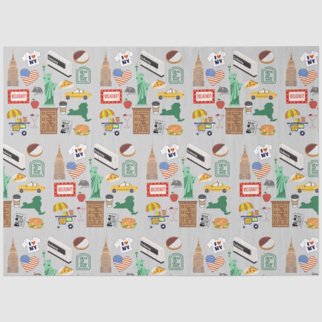 Papel De Seda Símbolos da Cidade de Nova York (Frente )