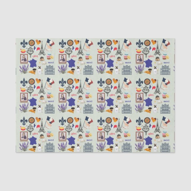 Papel De Seda Símbolos da França (Frente )