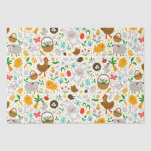 Papel De Seda Símbolos de Páscoa bonitos e coloridos Padrão sem