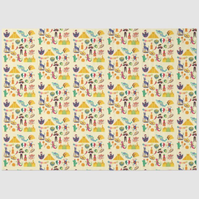 Papel De Seda Símbolos do México (Frente )