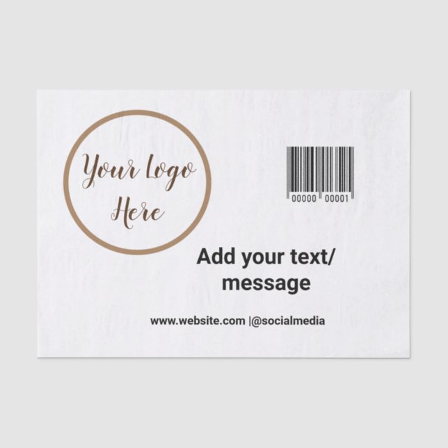 Papel De Seda simple custom barcode add your text website QR  Sq (Frente )