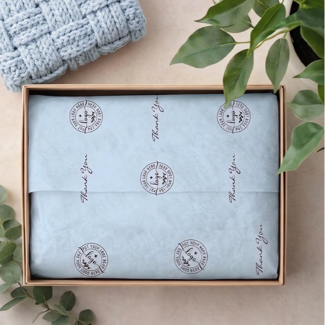 Papel De Seda Simple Minimalist Modern Light Blue (Criador carregado)