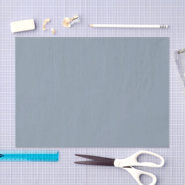Papel De Seda Simples cor azul pombo empoeirada (Arte )