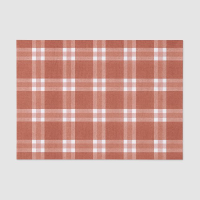 Papel De Seda Simples Natal Rústico do Padrão Vermelho  (Frente )