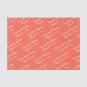 Papel De Seda Simples Neon Flare Elegante com Casamento Monogram