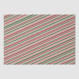 Papel De Seda Simples Red and Green Stripes Natal