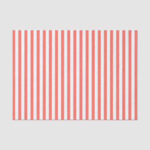 Papel De Seda Simples Stripes Padrão Coral/Geométrico Branco