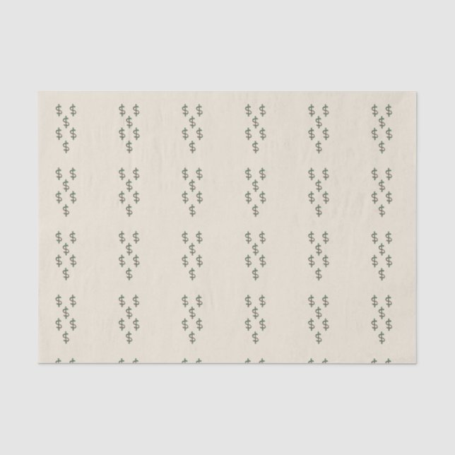 Papel De Seda Sinais de dólar em bege (Frente )