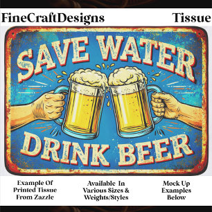 Papel De Seda Sinal Angustiado Amante de Cerveja Retro FP2R Deco