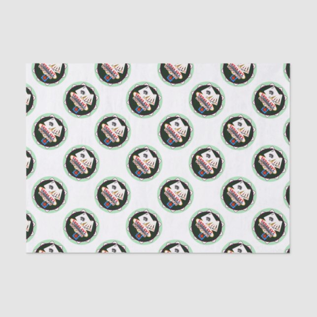 Papel De Seda Sinal De Las Vegas E Duas Chamadas Poker Chip (Frente )