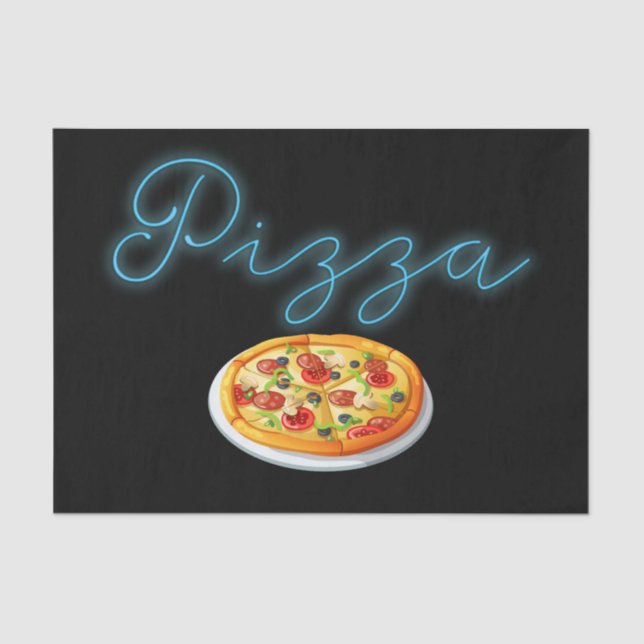 Papel De Seda Sinal de Neon Pizza (Frente )