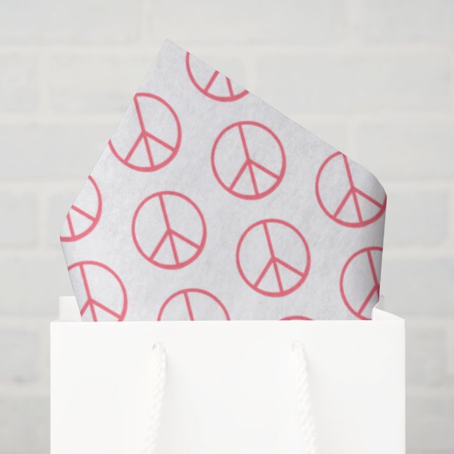 Papel De Seda Sinal de Paz Laranja Groovy Retro Divertido (Sacola de presentes)