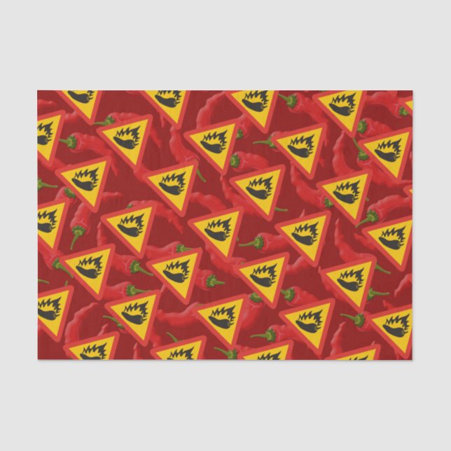 Papel De Seda Sinal de perigo de pimenta quente (Frente )