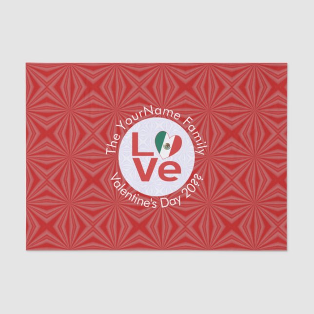 Papel De Seda Sinalizador de LOVE Vermelho Mexicano Personalizad (Frente )