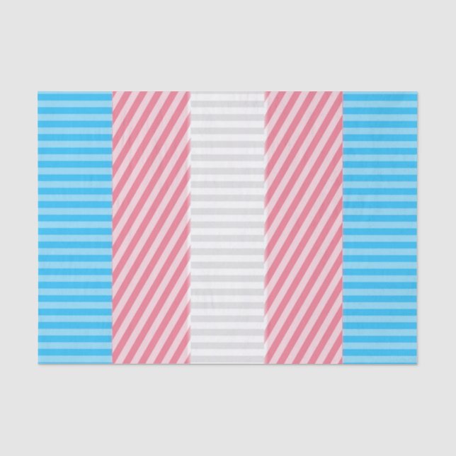 Papel De Seda Sinalizador do Abstrato Transgender Pride Stripe F (Frente )
