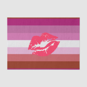 Papel De Seda Sinalizador do Orgulho Lésbico Lipstick