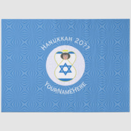 Papel De Seda Sinalizador Israelita Anjo Hanukkah Personalizado