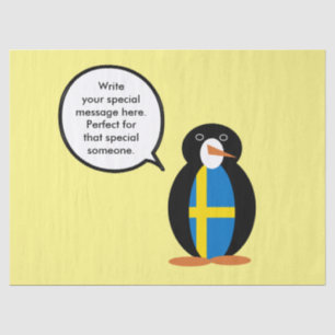 Papel De Seda Sinalizador Sueco Falando Sra. Penguin Personaliza
