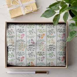 Papel De Seda Sinfonia Botânica Colorida Silhueta Floral
