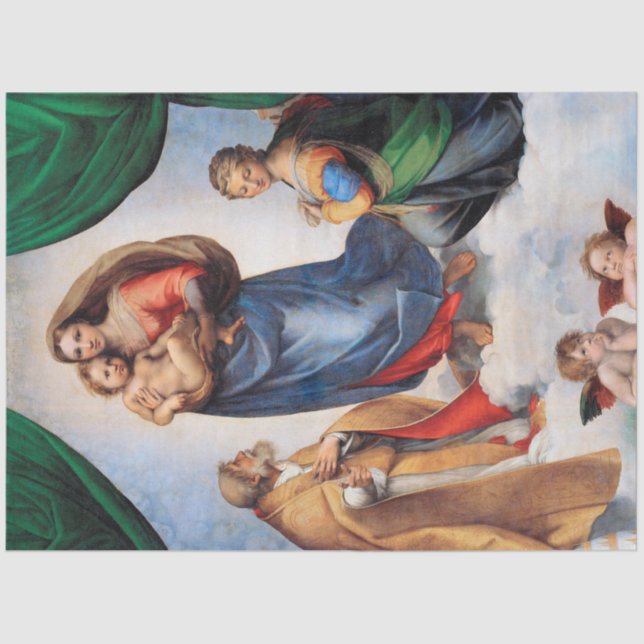 Papel De Seda Sistine Madonna, Raphael (Frente )