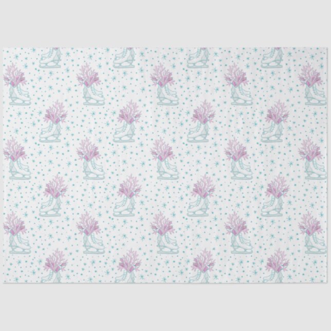 Papel De Seda Skates de gelo e Natal (Frente )