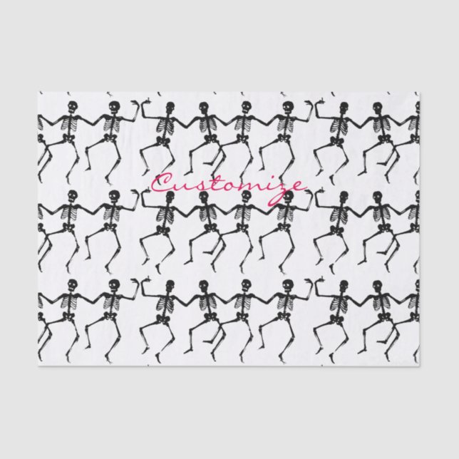 Papel De Seda Skeletons Dançando Halloween Thunder_Cove (Frente )