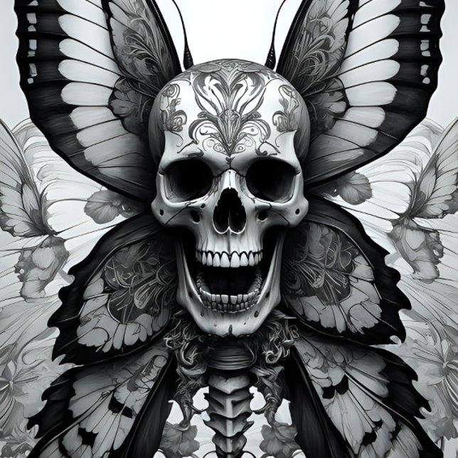 Papel De Seda Skull and Butterflies Decoupage Paper  (Criador carregado)