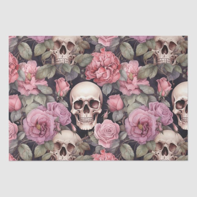 Papel De Seda Skulls and roses (Frente )