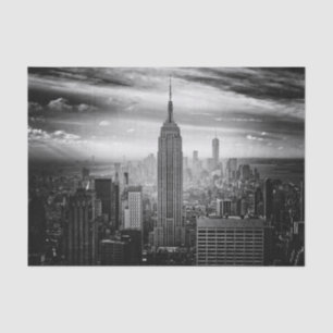 Papel De Seda Skyline da Nova Iorque preto e branco