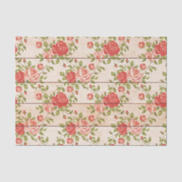 Papel De Seda Slats de madeira Rosa de Shabby Russo