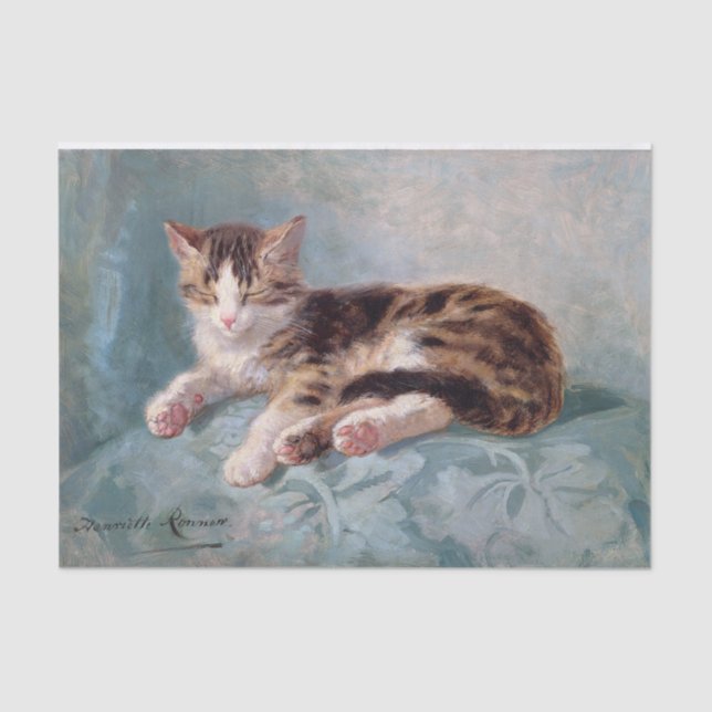 Papel De Seda Sleepy Kitten ・ Henriette Ronner-Knip (1821-1909) (Frente )