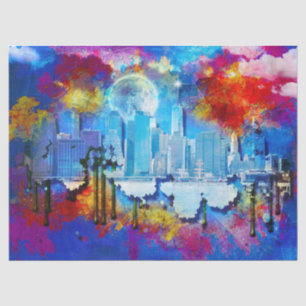 Papel De Seda SlipperyJoe NYC grafite lua cercada por redemoinho