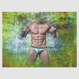 Papel De Seda SlipperyJoe's homem adulto altamente musculoso sem