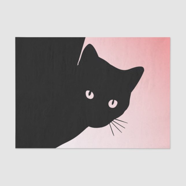 Papel De Seda Sly Black Cat Happy Birday Year and Name (Frente )