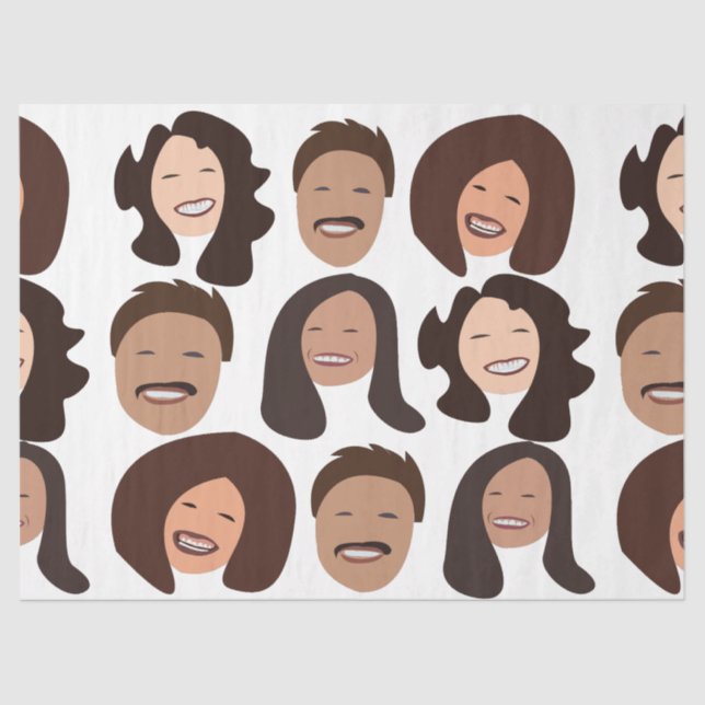 Papel De Seda Smiling People Happy Face (Frente )
