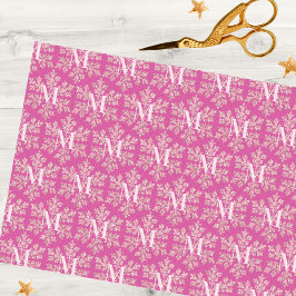 Papel De Seda Snowflake Berry Bling Rustic Patterm Monograma