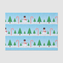 Papel De Seda Snowman & Candy Cane Winter Wonderland
