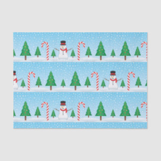 Papel De Seda Snowman & Candy Cane Winter Wonderland