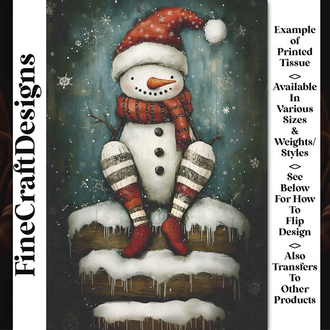 Papel De Seda Snowman divertido no Red Santa Hat e inicializa a  (Criador carregado)