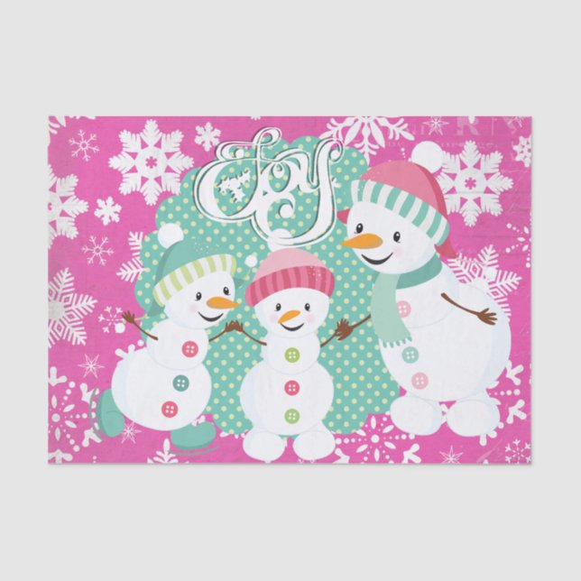 Papel De Seda Snowman Joy Tissue Paper (Frente )