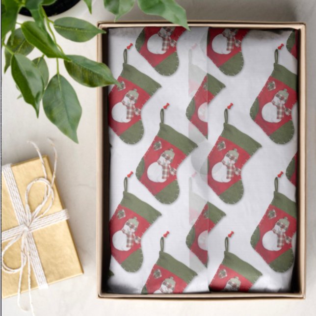 Papel De Seda Snowman no Natal Stocks (Christmas stocking tissue paper in box)