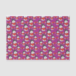 Papel De Seda Snowman Pattern