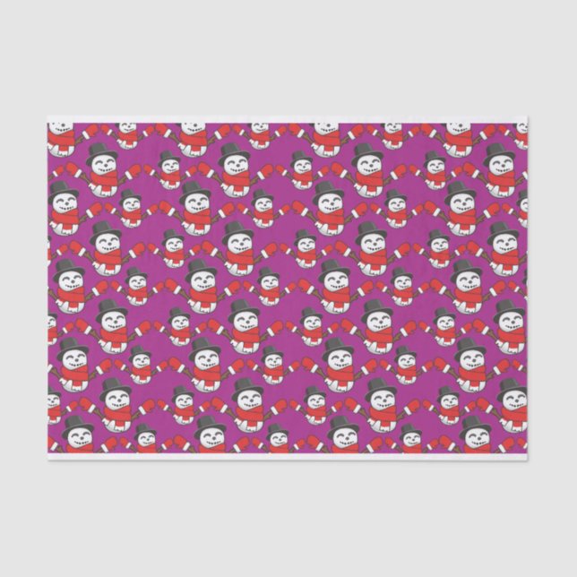 Papel De Seda Snowman Pattern (Frente )