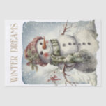 Papel De Seda Snowman Watercolor Winter Christmas<br><div class="desc">Snowman Watercolor Winter Christmas</div>