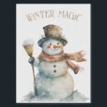 Papel De Seda Snowman Watercolor Winter Christmas<br><div class="desc">Snowman Watercolor Winter Christmas</div>