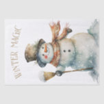 Papel De Seda Snowman Watercolor Winter Christmas<br><div class="desc">Snowman Watercolor Winter Christmas</div>