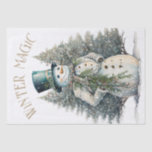 Papel De Seda Snowman Watercolor Winter Christmas<br><div class="desc">Snowman Watercolor Winter Christmas</div>